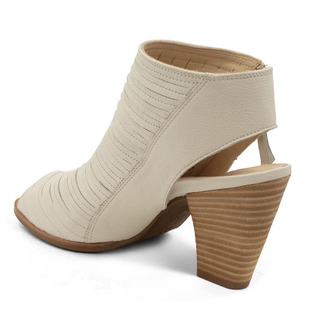 Bottes Paul Green Cayanne Peep Toe Blanche Ivory Leather | EVT-8026959