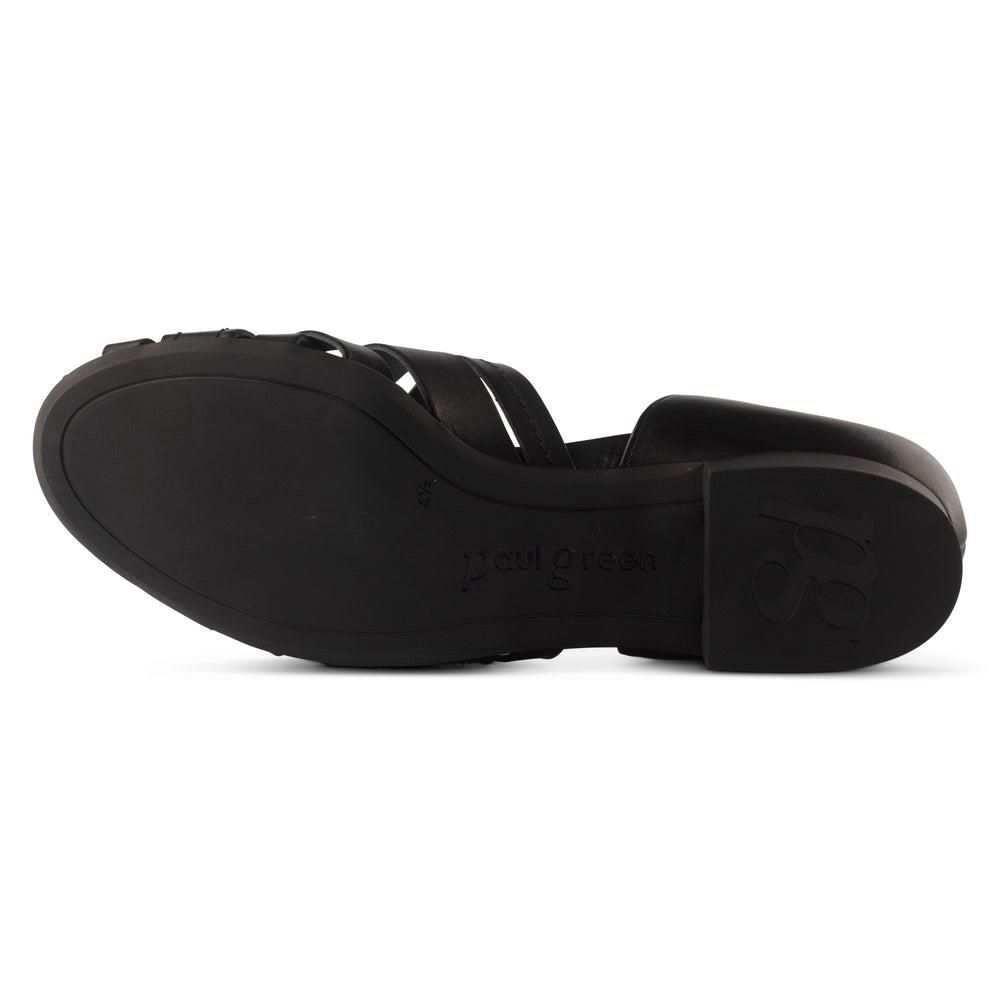 Flats Paul Green Lucia Noir Black Leather | EGB-9057235