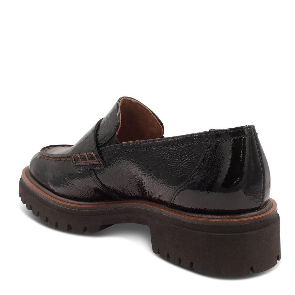 Mocassins Paul Green Justine Lug Noir Black Crinkled Patent | DAF-8210911