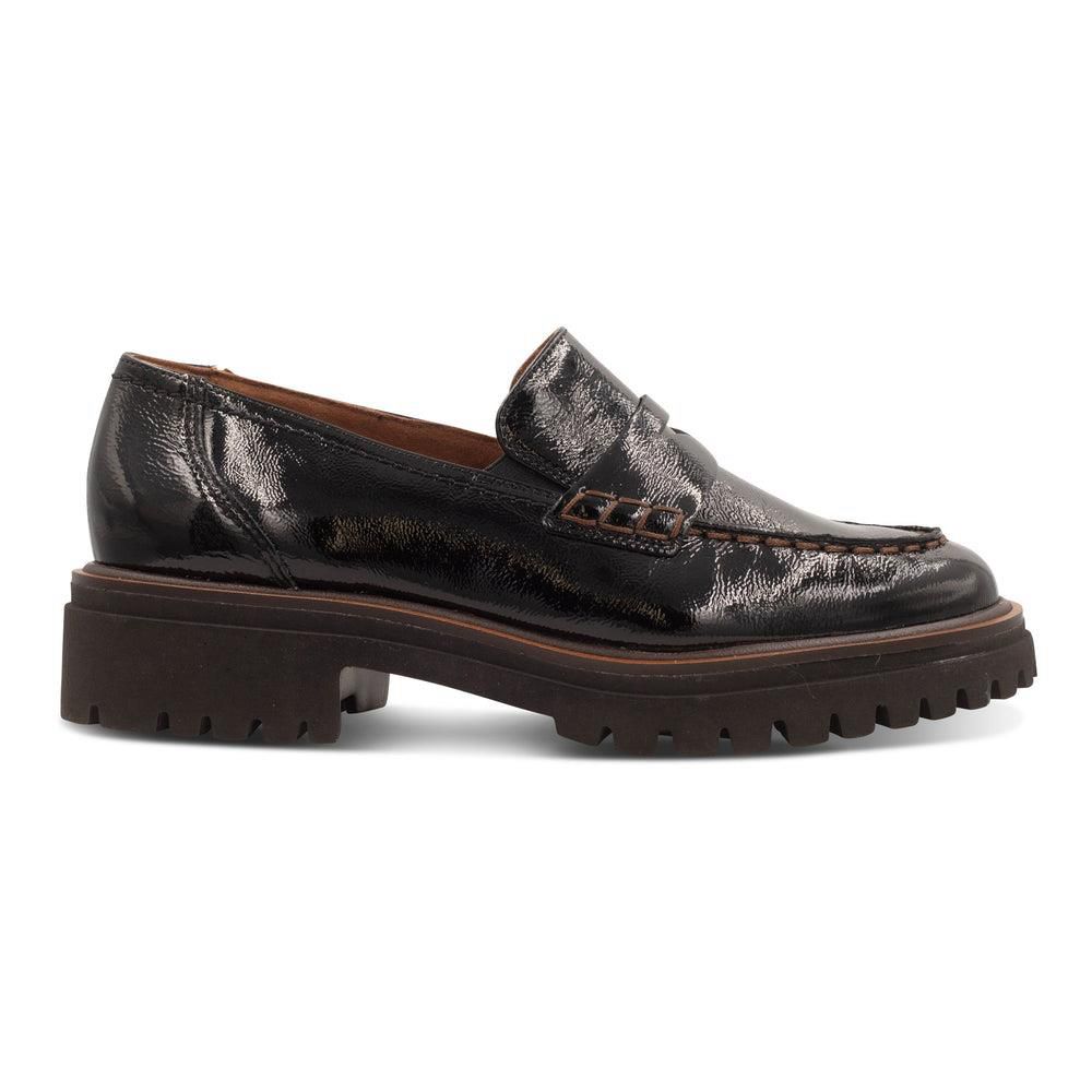 Mocassins Paul Green Justine Lug Noir Black Crinkled Patent | DAF-8210911