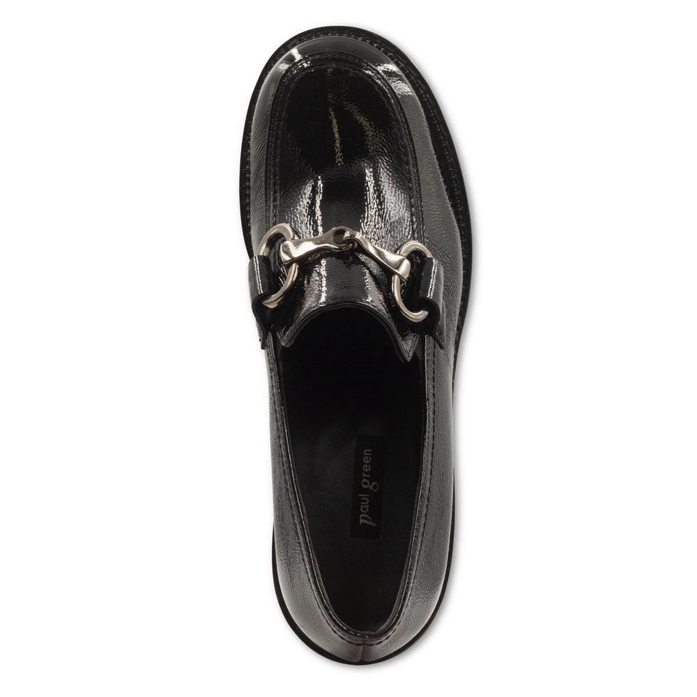 Mocassins Paul Green Kami Lug Noir Black Crinkled Patent | HSM-0549966