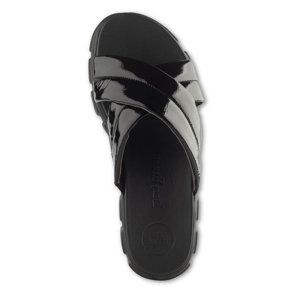 Sandales Paul Green Monique Noir Black Sport Patent | MZT-8203069