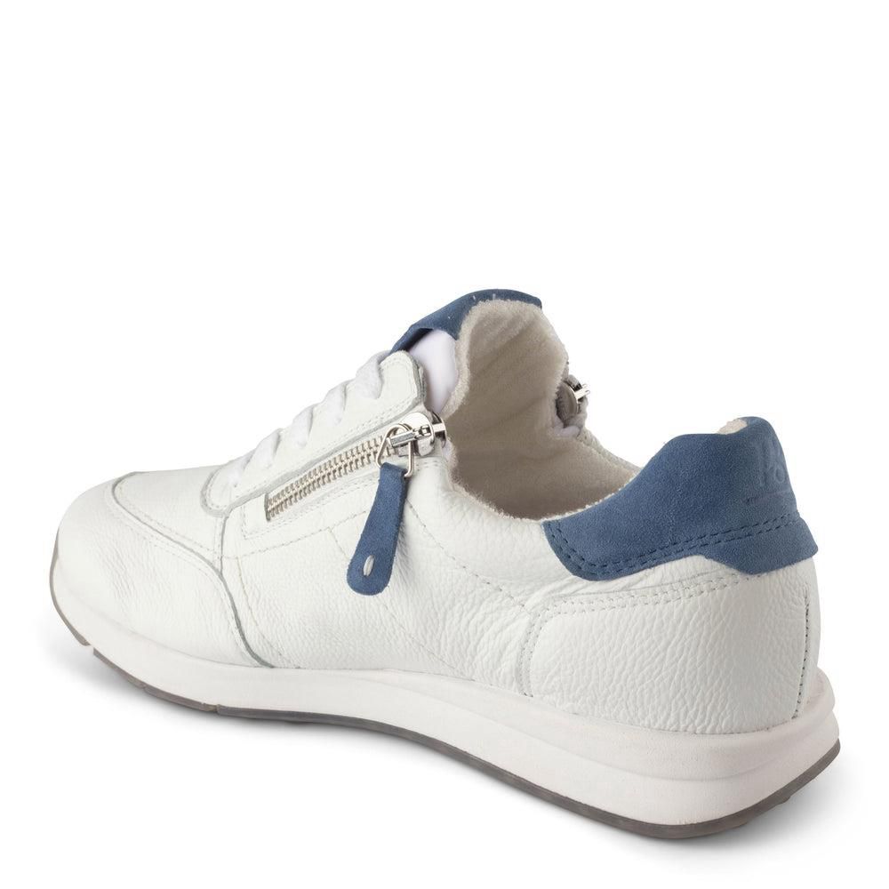 Baskets Paul Green Lux Golf Blanche Bleu White Denim Combo | HJI-7601192