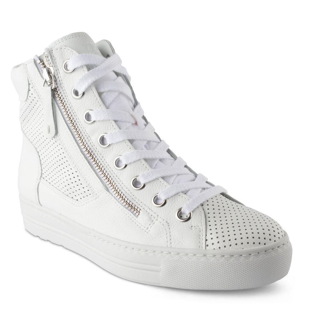 Baskets Paul Green Mac Blanche Offwhite Leather | AZQ-3549201