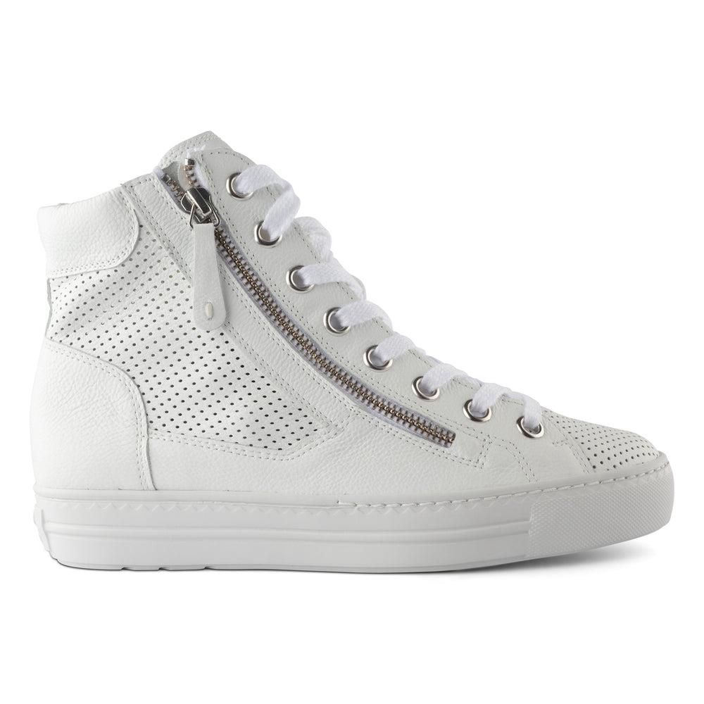 Baskets Paul Green Mac Blanche Offwhite Leather | AZQ-3549201